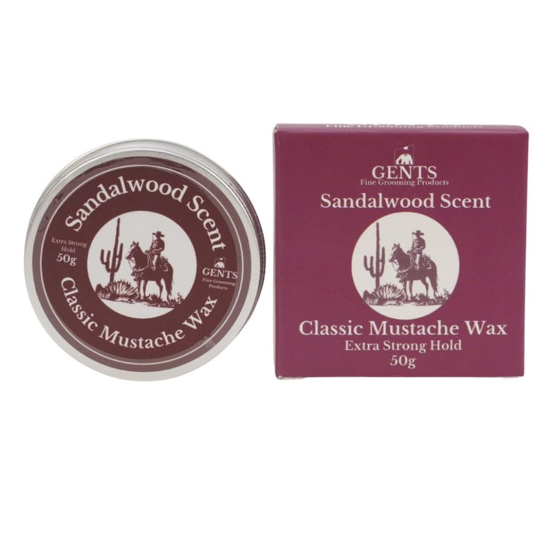 Gents Sandalwood Scented Mustache Wax Strong Hold Natural Finish Tame Shape and Style Your Mustache with a Rich Woodsy Scent