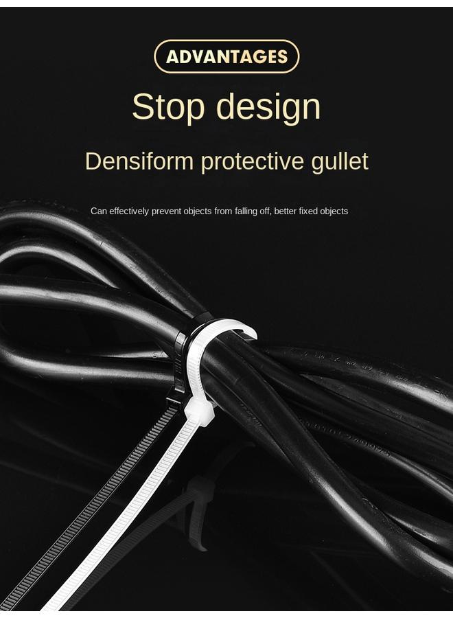 Bluejw Nylon Plastic Cable Tie Large Buckle Cable Tie With Strapping Wire Harness Strangle Hook Black And White One Pull Tight - Image 4