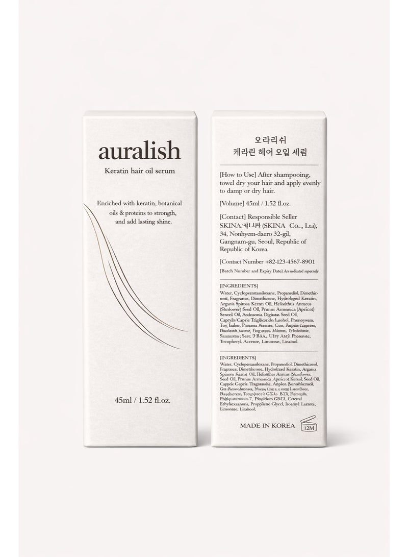 Auralish Frizz Control Repair Hair Serum – Keratin & Protein Treatment for Dry and Damaged Hair – Smooth, Shine & Anti-Frizz Care - Image 3