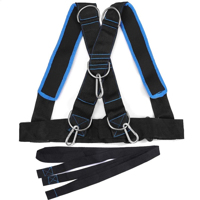 MOOCY Training Sled Harness Vest with 9' Pull Strap & 5-Point Anchor - Youth Fit (Up to 36" Girth) | Resistance Speed Training for Tire/Sled Fitness, Compatible with Bungees/Towlines - Image 1