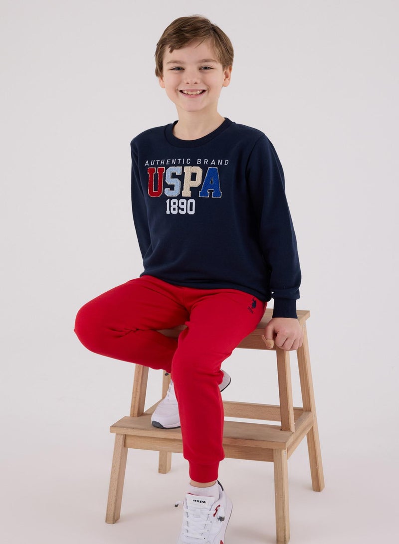 U.S. Polo Assn. Boys Navy/Red 2-Piece Set - Image 1