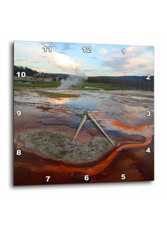 3DROSE Dpp_17293_1 Biscuit Basin Yellowstone National Parkwall Clock 10 By 10Inch  - Image 2