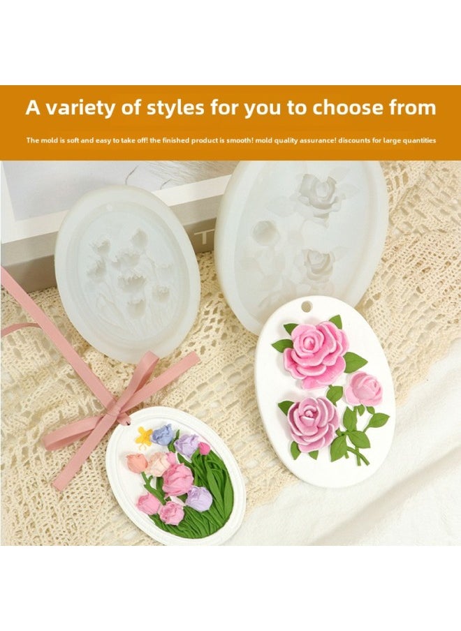 Generic - Flower Hanging Silicone Mold Handmade DIY Lily Rose Tulip Hydrangea Aromatherapy Plaster Hanging Mold-Color:Flower Listing 3 - Image 1
