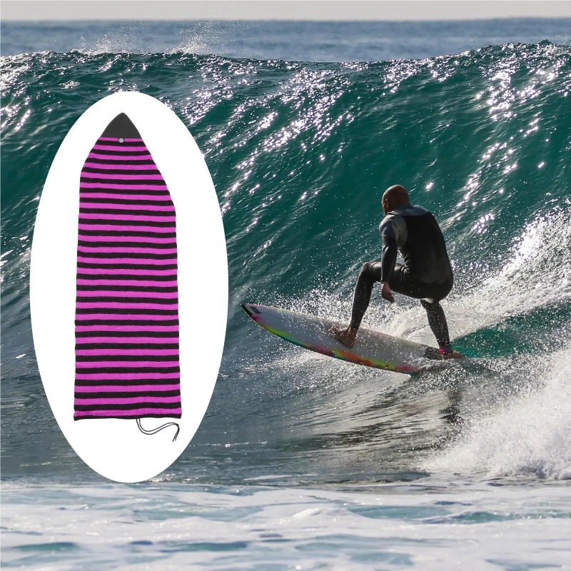 Red 10 6ft Lightweight Padded Surfboard Sock Cover with Pointed Nose for Beach Trips - Image 3
