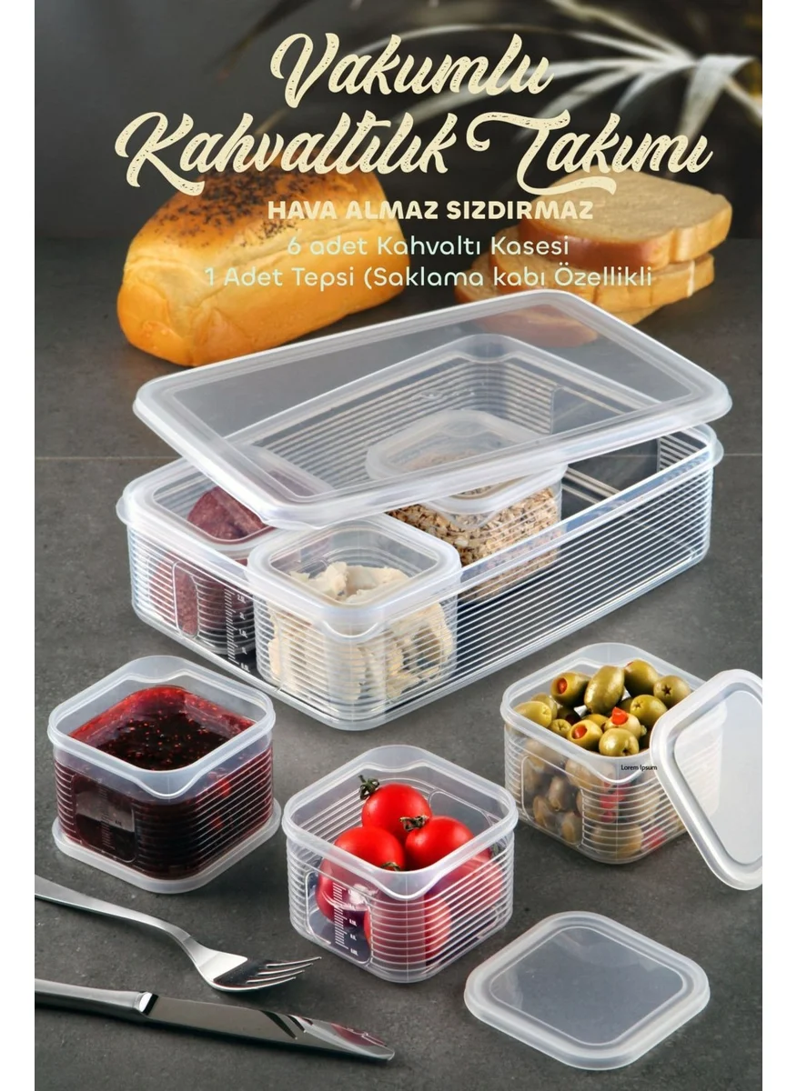 Kitchen Life 7 Piece Vacuum Covered Airtight Leakproof Breakfast Set - Breakfast