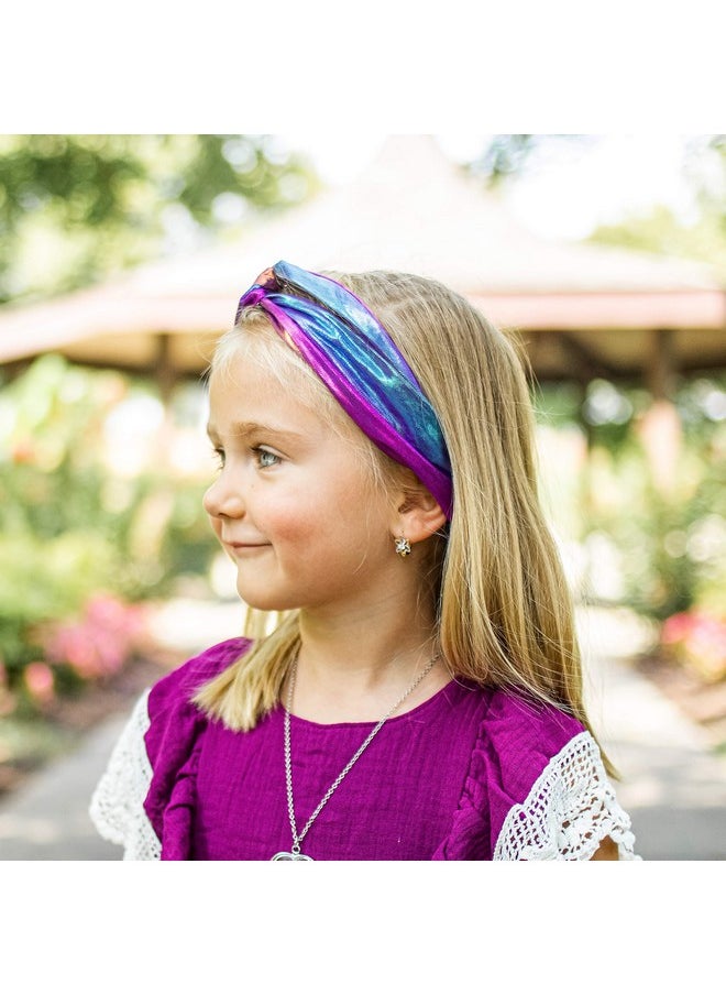 FROG SAC 6 Mermaid Knotted Headbands For Girls Little Girl Hair Accessories Kids Knot Headwraps Criss Cross Tie Dye Head Bands Headband Party Favors Cute Turban Hairbands Metallic Hair Bands  - Image 3