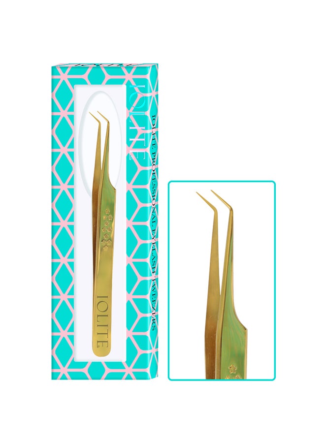 IOLITE Lash Tweezers Professional Stainless Steel Curved Precision Tweezer for Eyelash Extensions, Volume Lashes, Electronics, Laboratory Work, Jewelry-Making,Crafting,Soldering, 2D-3D False Lashes, Nail Art - Image 2