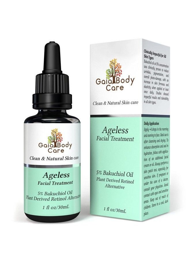 Gaia Body Care - 5% سيروم باكوشيول عضوي (1 أونصة) مضاد للشيخوخة ومضاد للتجاعيد وإزالة البقع الداكنة والتصبغات زيت باكوشيول أفضل بديل للتRetinol سيروم الوجه - Image 1