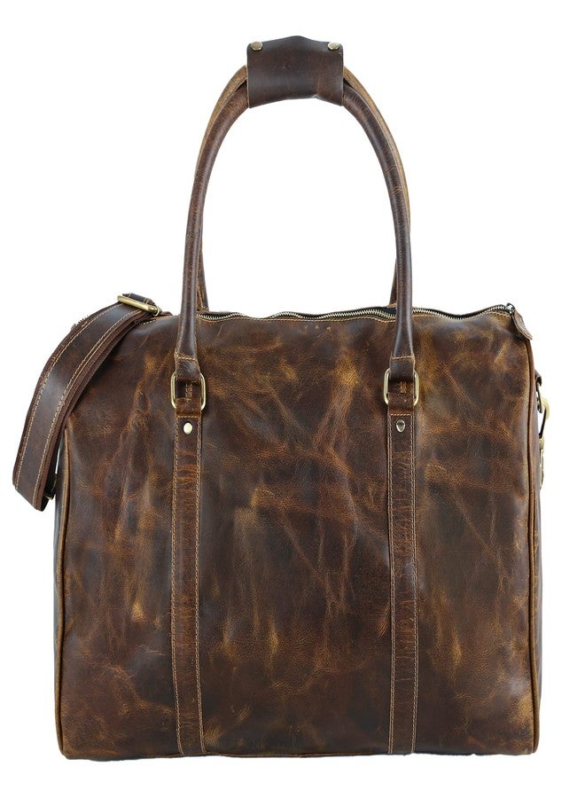 Tuzech Large Duffel Luggage leather Travel Bag Duffel bag Gym Bag Airplane cabin Approved Carry On Overnight Leather Weekender Mens Duffle Bag For Men and Women 20 inch, Brown, Duffle - Image 2