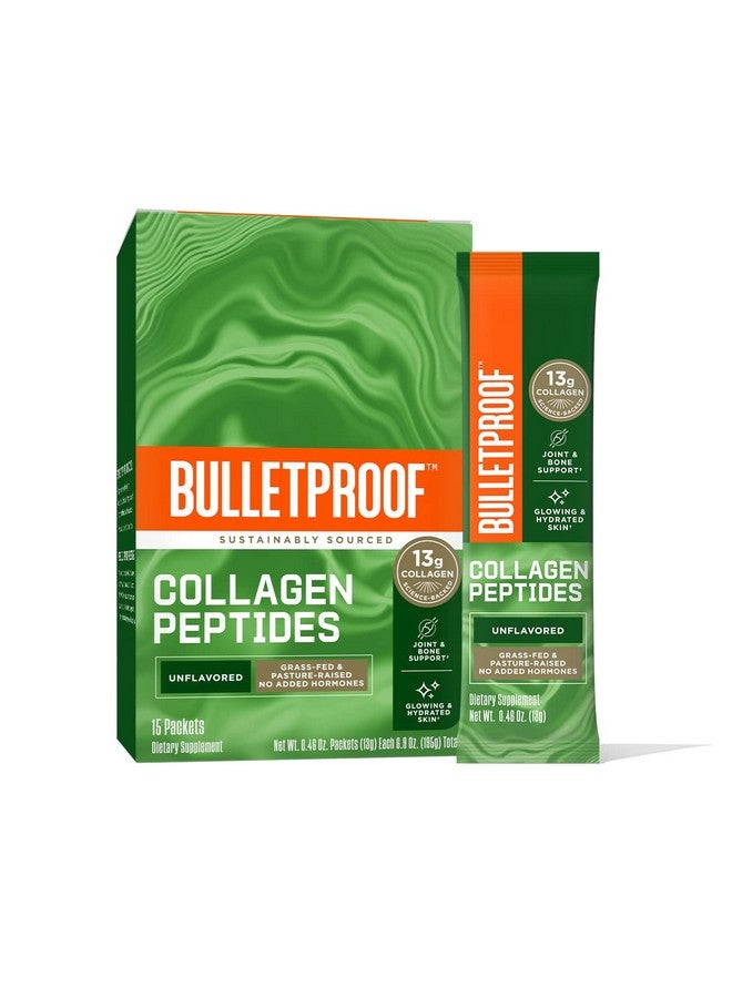 Bulletproof Unflavored Collagen Peptide Powder Packets Pack Of 15 Grassfed Collagen Peptides And Amino Acids For Healthy Skin Bones And Joints - Image 1