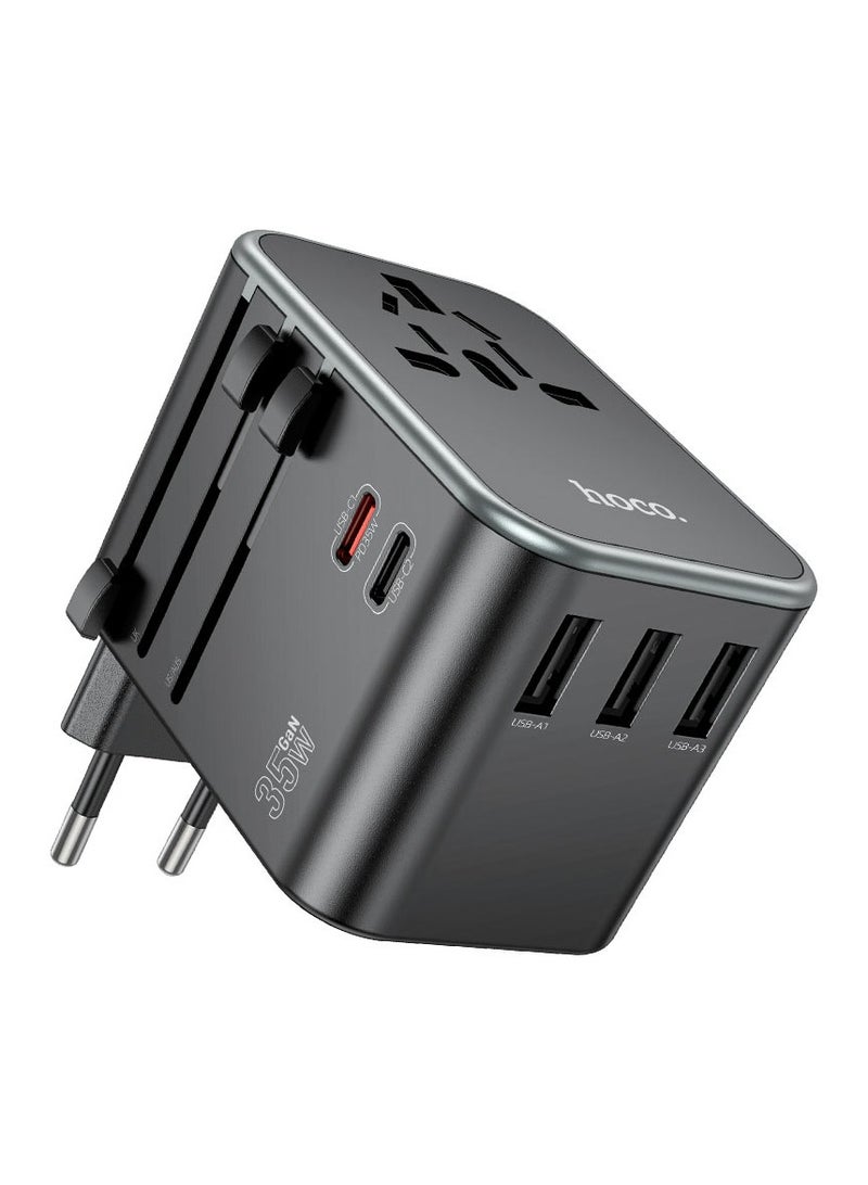 Hoco AC19 PD35W Universal Conversion Charger with Multi-Country Plug Design for Seamless Global Travel and Intelligent Balance Power Distribution - Image 2