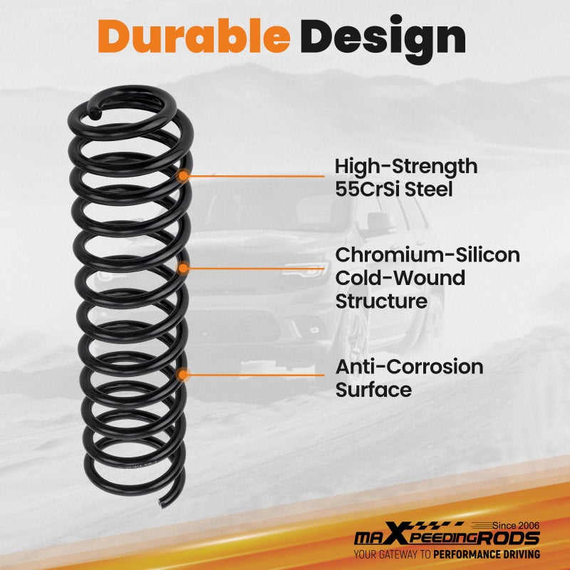 maXpeedingrods maXpeedingrods 2.5" Front Lift Coil Springs for Jeep Wrangler TJ 1997-2006, Leveling Lift Kit for Rubicon, Unlimited, Unlimited Rubicon  - Image 2