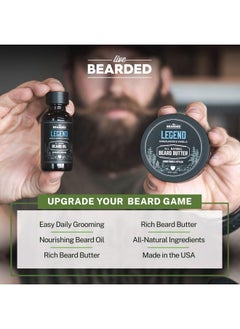 Live Bearded Live Bearded Beard Oil and Butter Grooming Kit - Made in the USA - All-Natural Ingredients with Shea, Argan, Jojoba - Growth Support | Executive Scent - Cedar, Vanilla  - Image 4
