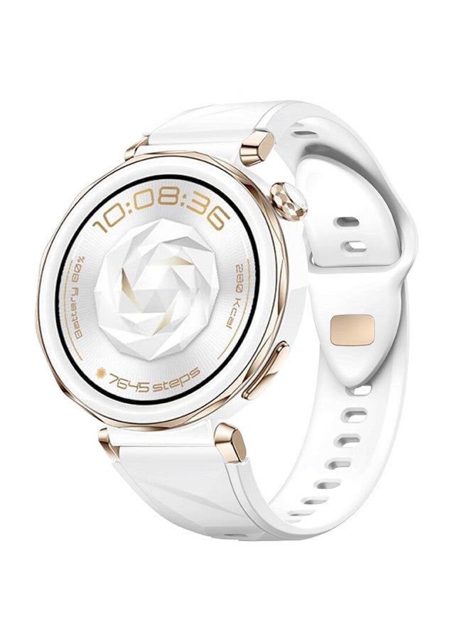 watchbond Watchband For Huawei Watch Gt5pro 42mm Glacier White Fluororubber Band Gt5/gt4 Women's 18mm Universal Premium Wristband - Image 1