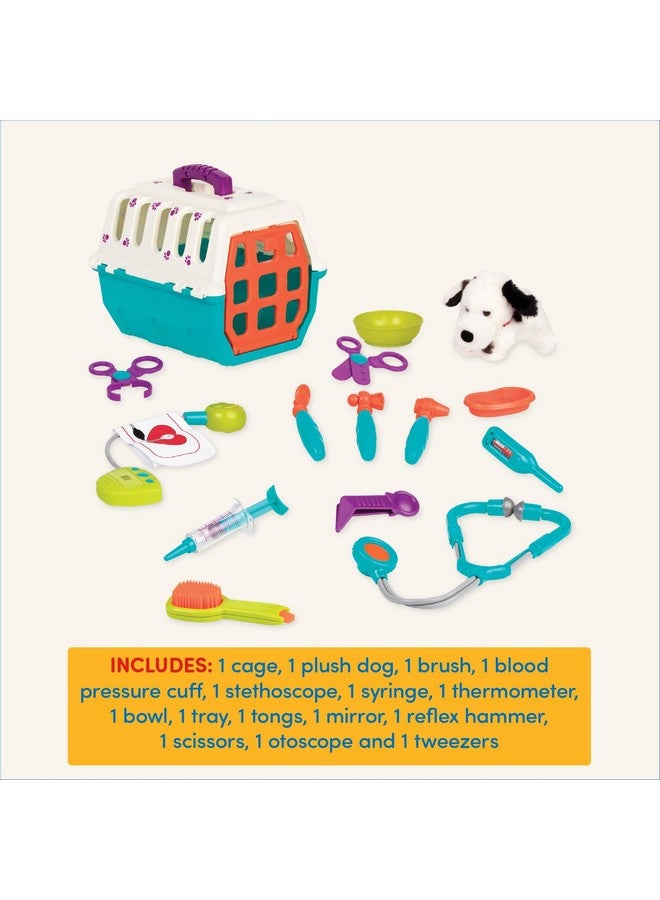 باتات - ألعاب الطبيب البيطري التظاهرية - مجموعة لعب العناية بالكلاب - جرو من القطيفة وحامل - مجموعة طبيب بيطري للأطفال الصغار - مجموعة أدوات الطبيب البيطري الدلماسي - من عمر سنتين فما فوق (15 قطعة) - Image 4