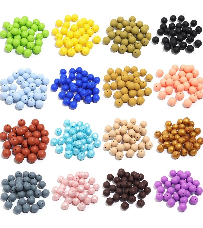 Bright Red 15Pcs Silicone Beads for Handmade Jewelry Keychain Parts - Image 5