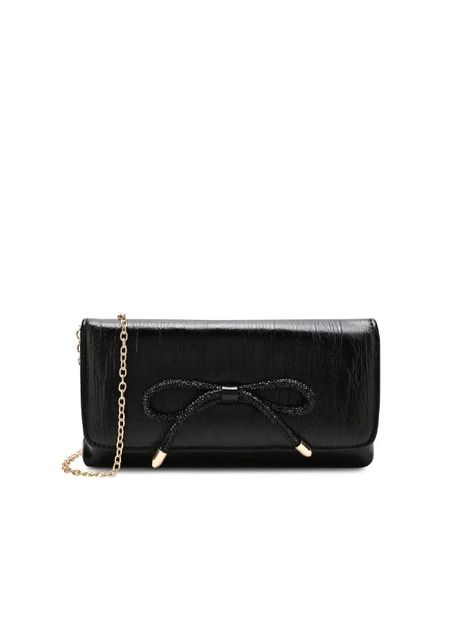 Crush Bow Women's Emvelope Clutch (Black)