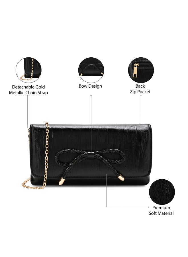 لافي حقيبة يد نسائية بقوس سحق أسود - Image 3