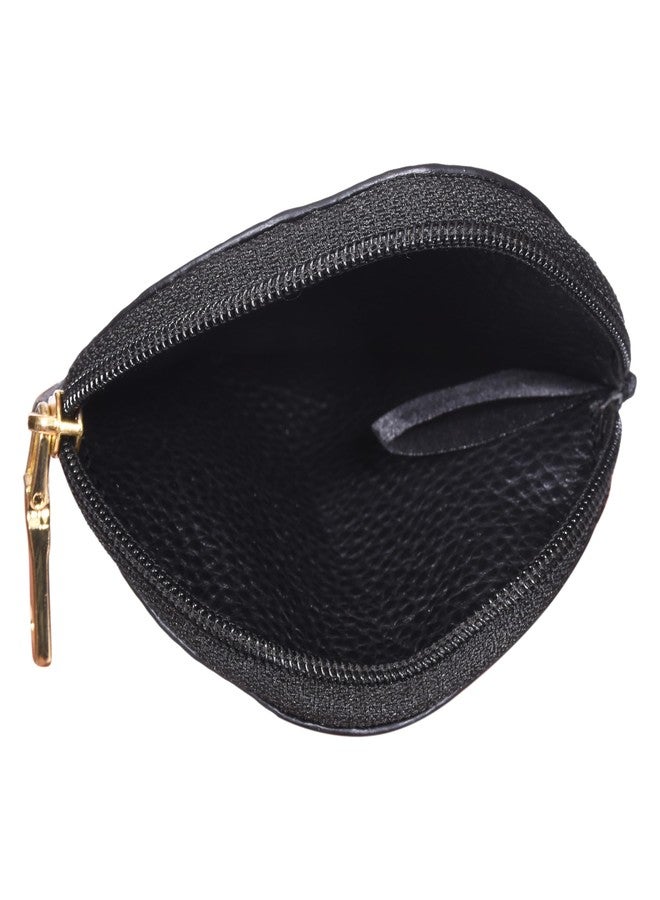Sassora Premium Leather Slim Small Jewellery Pouch for Women (Black) - Image 2