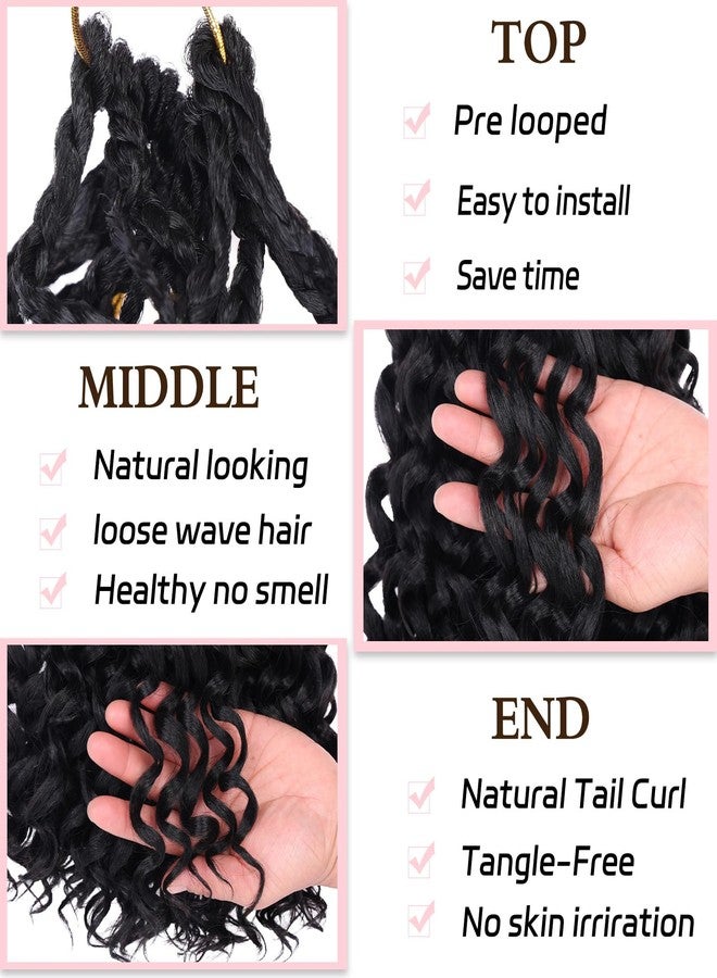 Xtrend 18 Inch Gogo Curl Crochet Hair 8 Packs Beach Curly Crochet Hair Pre-looped Deep Wave Crochet Hair Water Wave Curly Crochet Hair Curly Braiding Hair Extensions for Women (16Strands/pack 1B#) - Image 4