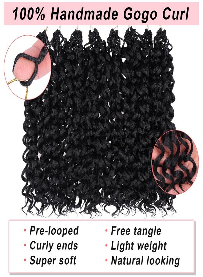 Xtrend 18 Inch Gogo Curl Crochet Hair 8 Packs Beach Curly Crochet Hair Pre-looped Deep Wave Crochet Hair Water Wave Curly Crochet Hair Curly Braiding Hair Extensions for Women (16Strands/pack 1B#) - Image 3