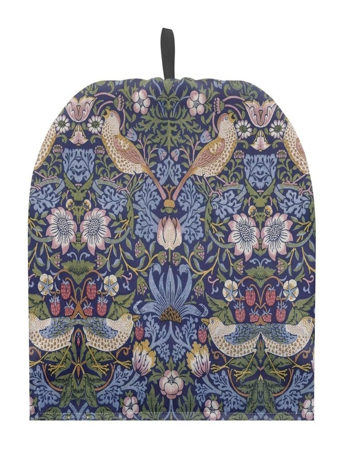 Drnuikhe Tea Cozy for Teapots with Handle, William Morris Pattern Strawberry Thief Dust Insulated Cover, Hanging Fold-Up Design, Suitable for Kitchen and Living Room Table Decoration - Image 1