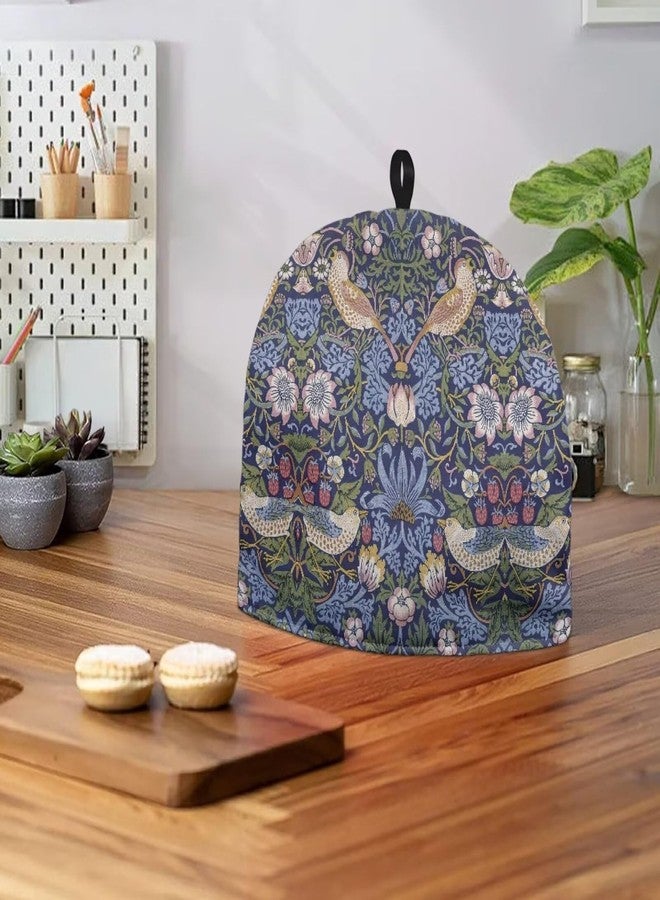 Drnuikhe Tea Cozy for Teapots with Handle, William Morris Pattern Strawberry Thief Dust Insulated Cover, Hanging Fold-Up Design, Suitable for Kitchen and Living Room Table Decoration - Image 3