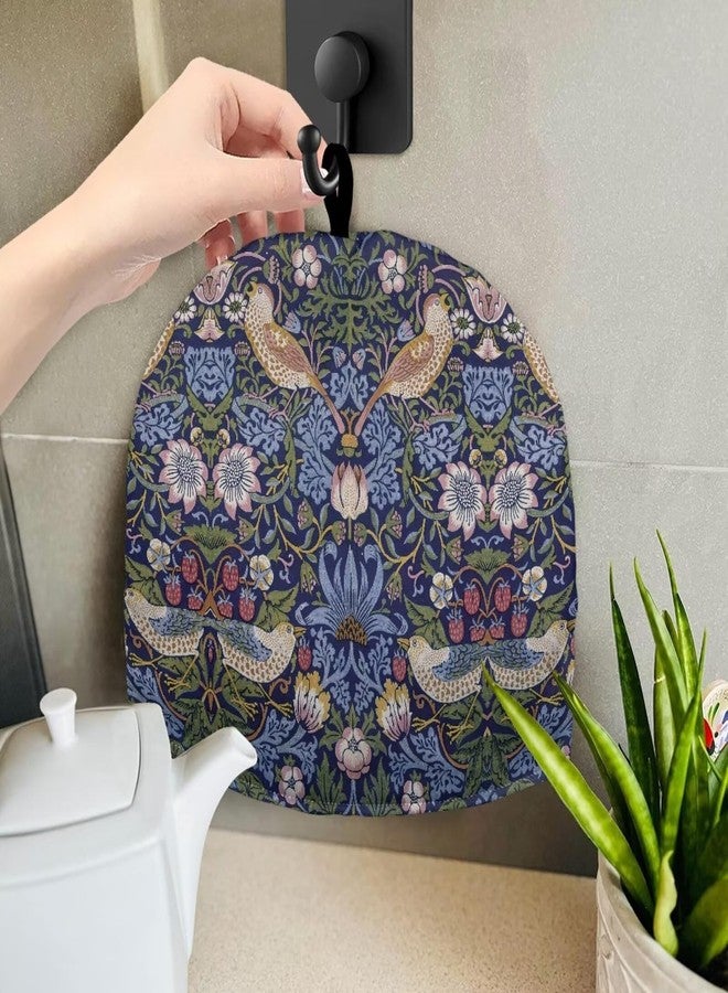 Drnuikhe Tea Cozy for Teapots with Handle, William Morris Pattern Strawberry Thief Dust Insulated Cover, Hanging Fold-Up Design, Suitable for Kitchen and Living Room Table Decoration - Image 4