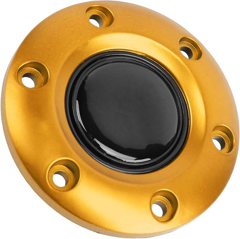 Gold Steering Wheel Center Cap Horn Button Switch ABS Material Universal Fit 6 Hole - Image 5