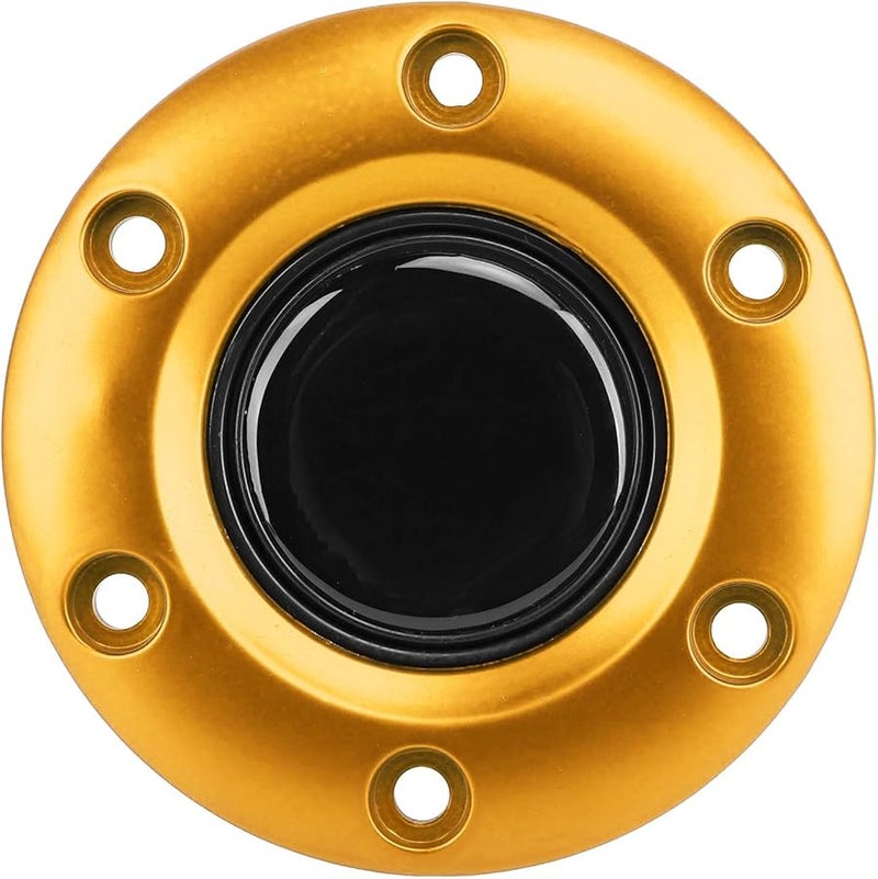 Gold Steering Wheel Center Cap Horn Button Switch ABS Material Universal Fit 6 Hole - Image 2