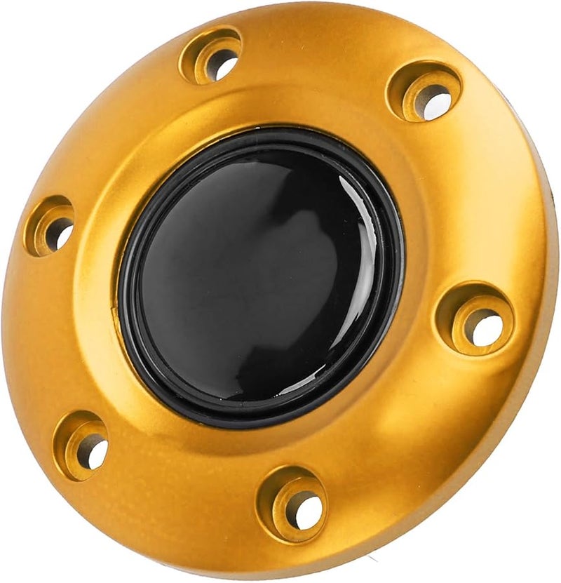 Gold Steering Wheel Center Cap Horn Button Switch ABS Material Universal Fit 6 Hole - Image 3