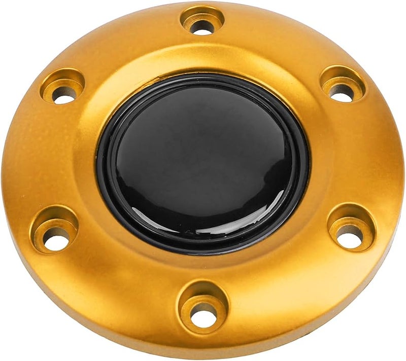 Gold Steering Wheel Center Cap Horn Button Switch ABS Material Universal Fit 6 Hole - Image 4