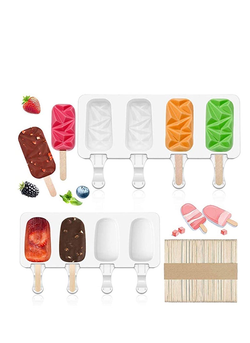 NIBEMINENT - Ice Pop Molds Set Popsicle Cavities Large Diamond Shaped Silicone , Homemade Maker Cream Mold Oval Cakesicle or DIY Cream, - Image 1