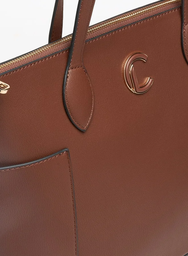 Le Confort Le Confort Solid Tote Bag with Handles and Zip Closure