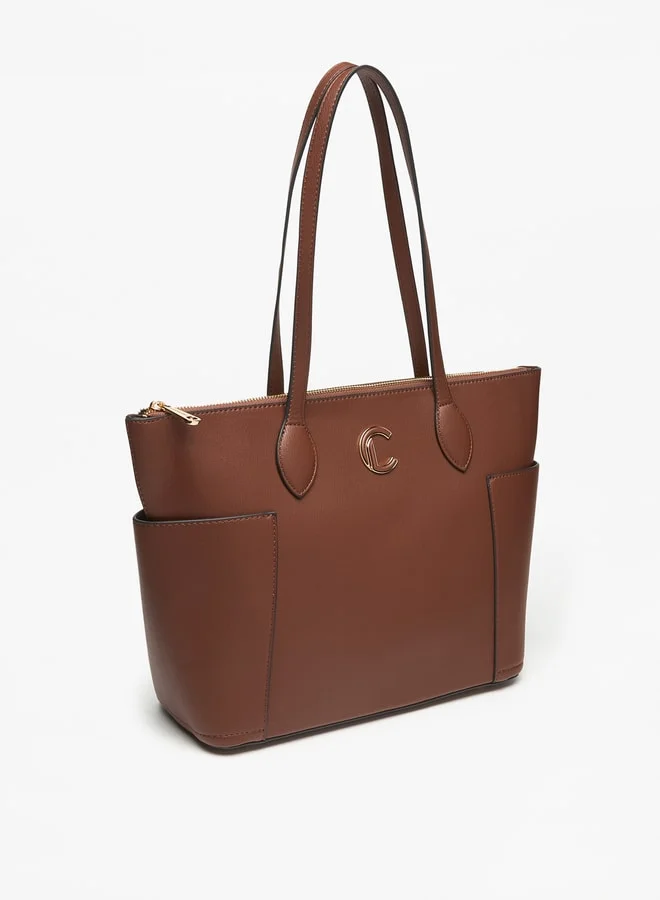 Le Confort Le Confort Solid Tote Bag with Handles and Zip Closure