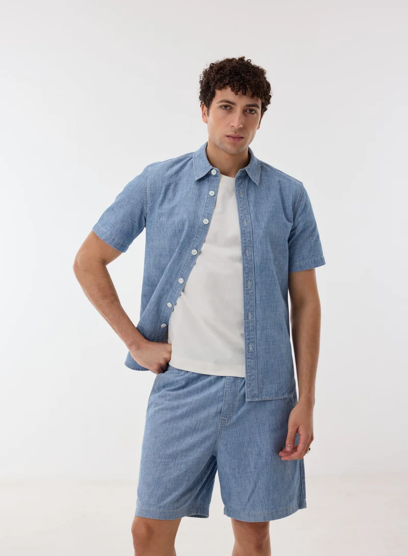 أشيتا فرنانديز Aven Men’s Blue Cotton Blend Shorts – Relaxed Fit Knee Length Lightweight Casual Wear