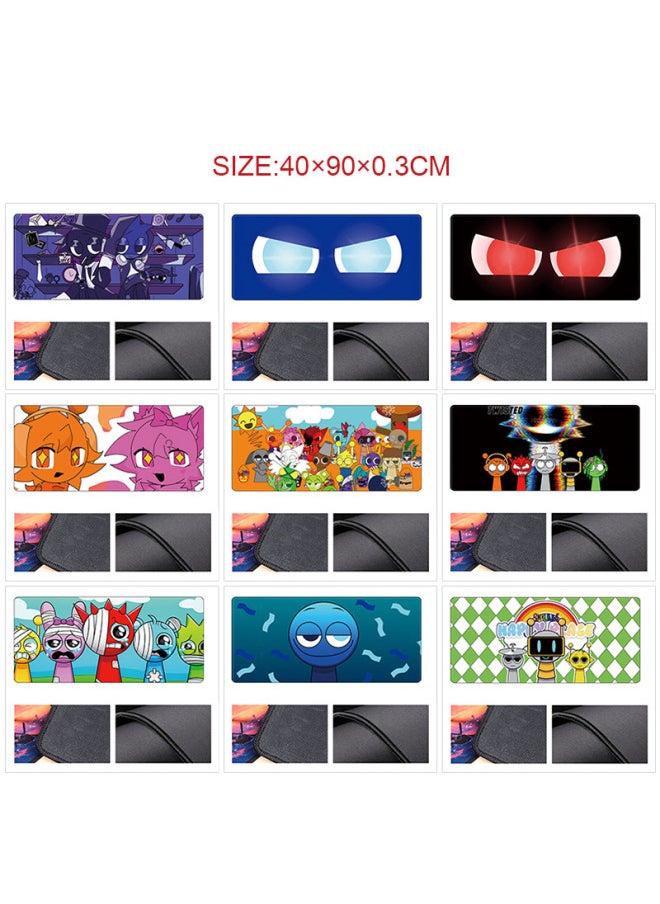 Sprunki Plush Rhythm Box Video Game Mouse Pad Lock Edge Non-slip Keyboard Pad 40 × 90cm-Colour:40x90cm-Pattern:NF-0513