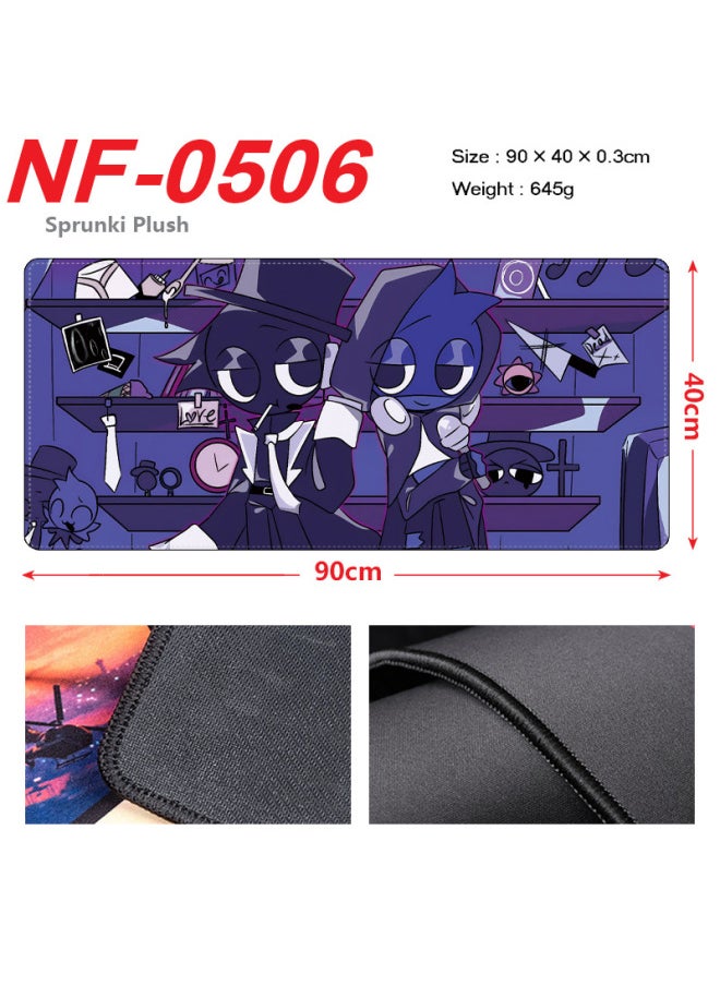 Sprunki Plush Rhythm Box Video Game Mouse Pad Lock Edge Non-slip Keyboard Pad 40 × 90cm-Colour:40x90cm-Pattern:NF-0513