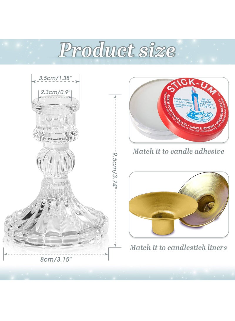 SYOSI Clear Candlestick Holders, 6 Pcs Elegant Glass Taper Candle Holders for Wedding, Party, Festival and Anniversary Table Decor - Image 4