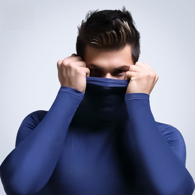 Mens Slim Fit Turtleneck Thermal Top Comfortable Thin Base Layer White  - Image 5