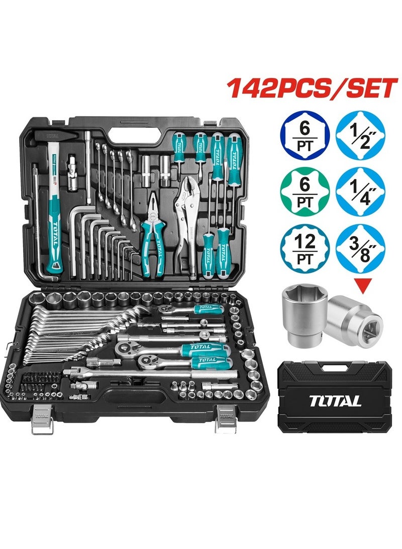 TOTAL Total tools set 142 pcs Blastic Bag THKTHP21426  - Image 3