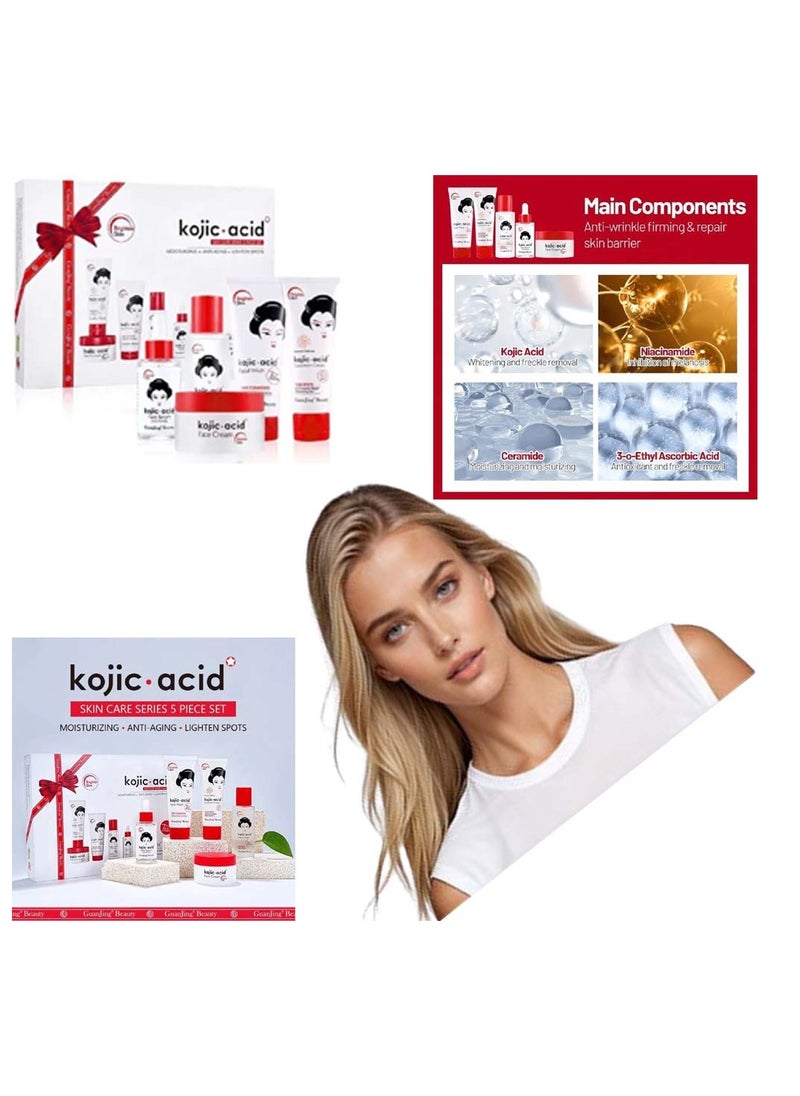 GuanJing Beauty Kojic Acid 5In1 Face Whitening Set  - Image 1