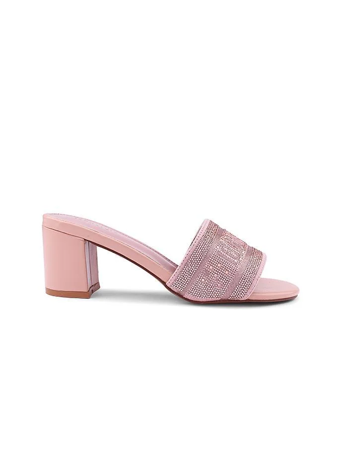 أيقون Embellished Strappy Heeled Mules
