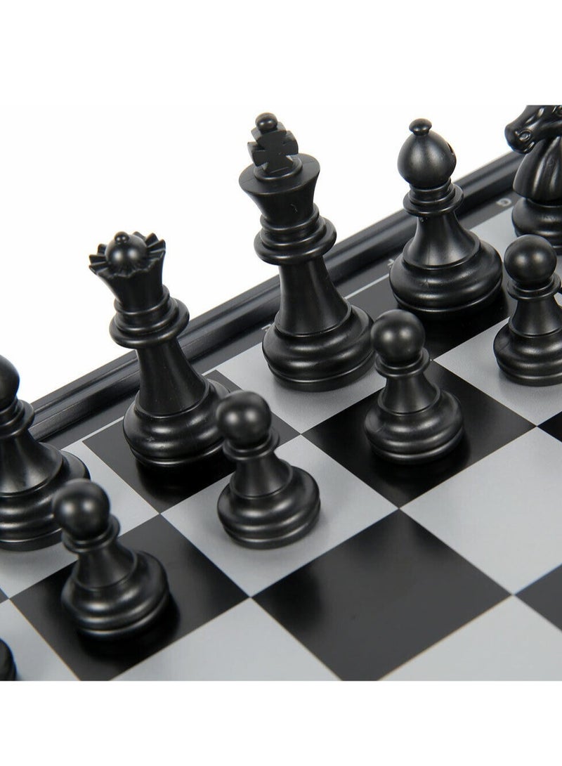 CATANES الشطرنج الدولي والداما وطاولة الزهر 3 في 1 مجموعة شطرنج بلاستيكية لعبة الشطرنج للسفر قطع الشطرنج المغناطيسية مجموعة ألعاب الشطرنج القابلة للطي - Image 3