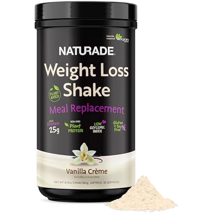 Naturade Weight Loss Shake Meal Replacement, 18 Servings - 25g Plant-Based Protein, CLA, Fiber & 18 Vitamins and Minerals Designed to Curb Cravings and Boost Daily Nutrition - Vanilla Creme - Image 1