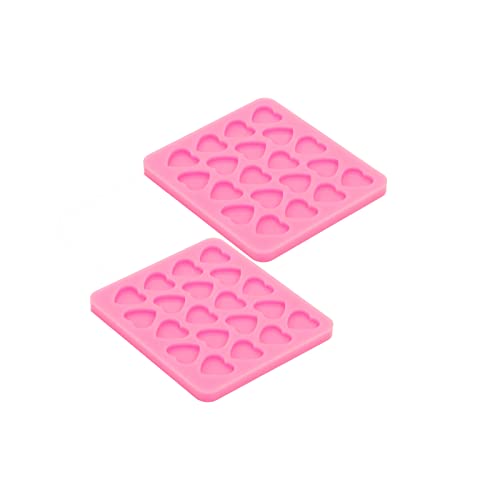 AMZTOART 2Pc Mini Studs Heart Molds for DIY Resin With Epoxy Crafts, Crafting Fondant Sugarcraft Chocolate Silicone Mold For Cake - Image 4