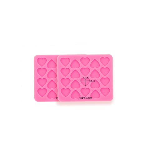 AMZTOART 2Pc Mini Studs Heart Molds for DIY Resin With Epoxy Crafts, Crafting Fondant Sugarcraft Chocolate Silicone Mold For Cake - Image 5