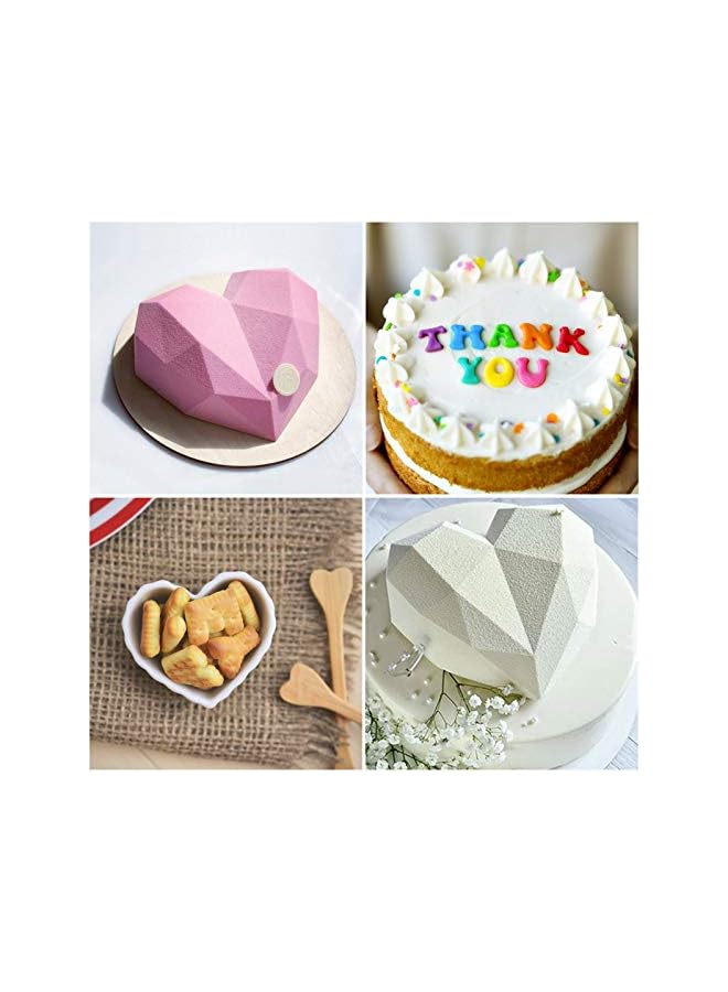 S-TOP 6 Pieces Diamond Heart Silicone Mold, 8.7 Inch Heart Shape Mold 8 Cavities Chocolate Cake Molds 2 Pieces Silicone Letter Number Molds and 2 Pieces Hammers for DIY Candy Mousse Cake Tools - Image 4