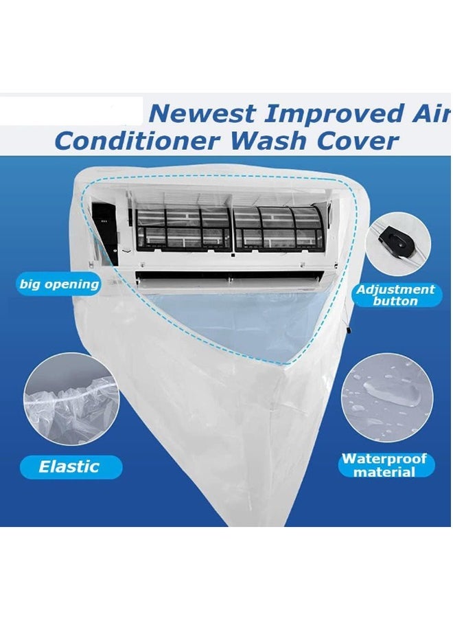 EHOME Universal AC Waterproof Cleaning Cover Dust Washing Clean Protector Bib Bag Wall Mounted Air Conditioner Wash Hood Adjustable & Fits Any Size Split Air Conditioning System Cleaning Tools  - Image 2