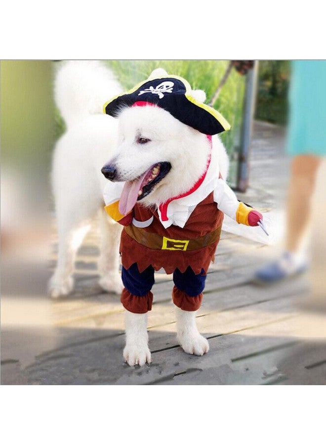 Mikayoo Pet Costume Fashion Pirates of The Caribbean Style Clothes Halloween Suit with a Hat Costume Apparel for Dog (M) - Image 4